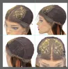Evidenzia la parrucca Pre pizzicata Ombre Parrucche frontali in pizzo sintetico di colore marrone per le donne nere Simulazione senza colla Capelli umani 130%