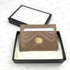 luxury Designer Top quality Card Holder Genuine Leather Marmont G purse Fashion Y Womens men Purses Mens Key Ring Credit Coin Mini Wallet Bag Charm Brown Canvas