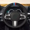 Cobertura de volante Capa de carro DIY Black Couro Artificial para M Sport G30 G31 G32 G20 G21 G14 X3 G02 G16 G01 X4 G02 X5 G05