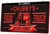 LD6633 Food Truck Est 1987 3D gravura LED sinal de luz grossista