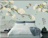 Papiers peints 3d peintures murales papier peint personnalisé Mural Style chinois Magnolia fleur et oiseau décor à la maison Po pour murs en rouleaux
