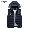 Men 4XL-8XL Parka Hooded Vest Winter Autumn Thick Warm Casual Windbreaker Baggy Padded Outerwear Waistcoat Sleeveless Jacket 211104