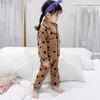 Spring Autumn Polka Dot Sleepwear Kid Clothing Thermal Underwear Pajamas For Girls Children Baby Boy 210528