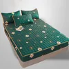Bomulls monterad plåt med elastiskt band all-inclusive sängkläder slipad quiltad säng utskrift madrass täcke inga örngott 211110