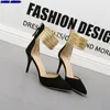 Dress Shoes 2021 High Heels Women's Fashion Pointed Toe Office Solid Color Flocking Light Wholesale