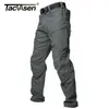 Tacvasen Tactical Cargo Pants Mens Sommar Straight Combat Army Militärbyxor Bomull Många fickor Stretch Security Trousers Män 210707