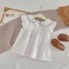 Gooporson bonitinho meninas meninas traje dos desenhos animados bordado voando camisa camisa korean toddler crianças verão crianças roupas 210508