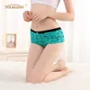 Youregina Kvinnors bomull Boxers Patchwork Underkläder Sexiga Ladies Panties BoysHorts Letter Print 6PCS / Lot M L XL Green Black White 211021