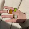 Anillo de resina de diamantes de imitación acrílico transparente colorido, anillos abiertos geométricos para mujeres y niñas, joyería de fiesta HUANZHI 2021