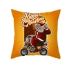 Funny Santa Christmas Throw Pillow Covers 18x18 pulgadas Santa Claus Pets Home Funda de almohada decorativa para sofá GGE2157