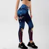 Mode Tibetan Blauw Captain Fight Push Up Workout Leggings Slanke Hoge Taille Jeggings Dames Sexy Sportkleding Leggings Training 211019