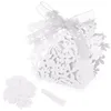 Gift Wrap 50 Pack Flower Hollow Candy Box Wedding Favors Boxes Chocolate 6*3.8*4cm For Guests