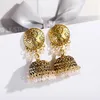 Vintage Hanging Earrings Gold Color Alloy Bell Drop Pearl Earrings Woman Jewelry Accessories 2021 Indian Style Pendientes Gift