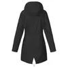 Women Fashion Raincoat Outdoor Camping Windproof Jacket Hiking Lightweight Hooded Coats Casual Windbreak Plus Size S-5XL 211014