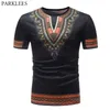 Moda Afrika Dashiki Baskı Erkekler T Gömlek Marka Rahat Ince O-Boyun Kısa Kollu T-shirt Erkekler Hip Hop Tops Tees Erkek Giyim 210324