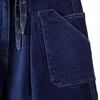 [EAM] Women Double Belt Metal Button Denim Wide Leg Shorts High Waist Loose Fit Trousers Fashion Spring Summer 1DD6941 21512