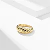 Europeisk stil Geometrisk Twine Bröllop Ringar för kvinnor 2021 Smycken Fashion Gold Färg Rostfritt Stål Förlovningsband Anel
