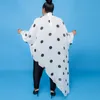 Dames Blouses Shirts 4XL 5XL Plus Size Blouse voor Herfst Herfst Draag kleding Polka Dot Gedrukt Volledige Mouw Diamond Hals Asymmetrische Losse