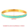 Mode Smycken Svart Blå Emalj Blommor Bangles Armband För Kvinnor Guld Bangles Rostfritt Stål Party Buckle Lover Bangles Q0719