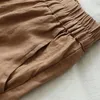 Johnature jesień luźny rozrywka plus rozmiar elastyczna talia szerokie spodnie nogi bawełniane lniane wygodne kobiety spodnie długości kostki 210521
