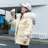 Kinderen Donsjack 2021 Nieuwe Cartoon Lange Girl Winter Clothes Dikke Warme Real Fox Fur Collar Kids Snowsuit Coat TZ842 H0909