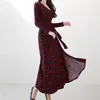 Été haute qualité droite plage Maxi robe Floral chaîne robe élégante taille à lacets robe demi manches femmes robes 210515