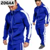 Män tracksuits outwear hoodies dragkedja sportkläder uppsättningar manliga sweatshirts cardigan set kläder byxor plus storlek s-3xl 211123