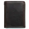 Portefeuilles Vintage Business hommes 100% vache en cuir véritable court portefeuille de haute qualité mâle porte-monnaie pochette garçon décontracté