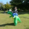 Dzieci Dorosłych Dinozaur Nadmuchiwany Kostium Kostium Funny Blow Up Party Tyrannosaurus Rex Fancy Cosplay Maskotki Kostium Halloween Q0910