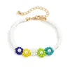 Bracelets de charme Origine Été Bohème Perles Multicolores Fleur Pour Femmes Filles Mode Simulation Perle Bijoux De Vacances