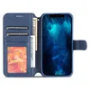 Wallet telefoonhoesjes voor iPhone 14 13 12 11 Pro Max XR XS X 7 8 Plus kalfsleer textuur PU lederen flip -standaardkoffer met kaartslots