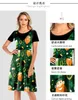 Realfine Dress B146 Mid-Long Women Casual 3D Print Waist Slim Dresses for Women Size S-XXL
