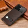 Texture Genuine Leather Flip Cover Case For iPhone 11 Pro 12 mini Max 7 8 Plus X XS XR Window View Stand Coque