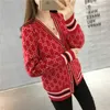 Kadın Sweaters Tasarımcısı Cardigan Sonbahar Kadınlar V Boyun Uzun Kollu Pamuk Örgü Sweater Kadın Gevşek Ceket Ceketleri Ladys Sleeve Maglione Ante