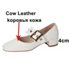 Meotina Real Feather Mary Janes Обувь середина каблука элегантные насосы женские коровьи кожаные пряжки круглые носки одежда женская обувь 40 210520