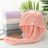 Coral Fleece Dry Hair Wrapped Towel Care Caps Shower Cap Button Original Magic Quick-drying Female Super Absorbent Quick-drying XG0057