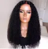 Natural afro peruca Kinky Curly Lace Front Human Human Wig para mulheres pré arranjaram 130% de densidade HD Brasileiro
