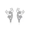 Presente de Natal Diamante Elk Stud Brincos Europeu Liga Deer Forma Orelha Prego Mulheres Lembranças Festival Animal Brinco Moda Jóias Acessórios