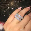 anello di design di lusso Vecalon Classic in argento sterling 925 con taglio ovale con diamante Cz da 3 ct Anelli di fidanzamento con fede nuziale per donna Brida4714072
