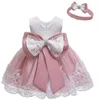 Flower Girl Dresses For Party Wedding Baby Girls 1st Years Birthday Outfit Cotton Linging Children First Communion 210508