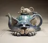 El Yapımı Sanat Kedi Teapot Devil Cat Creative Home Masaüstü Dekorasyonları Kedi ve Balık ve Kuş Reçine El Sanatları Bahçe Dekorasyonu 2022 2202263N