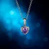 À la mode femmes coeur cristal argent couleur colliers bijoux Zircon pendentif collier pour fiançailles classique coeur cadeau bijoux