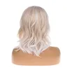 머리카락 곱슬 물결 모양 가발 중간 부분 ombre 자연을 찾고 긴 두꺼운 가발 여성용 내열성 섬유 합성 일일 사용