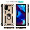 Magnetiska Armor Fodral för Motorola G PURE G POWER MOTO EDGE 20 LITE G50 PRO G60S Hard Case Ring Silicon Heavy Duty Protection Cover