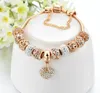 Fashion gold heart Bracelets&Bangles For Women Hot Chain Bracelets Charm Crystal Jewelry GC602