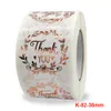 Rose Pink Flower 1.5 inch Envelop Sealing Stickers 500 Stks / Roll Vakantie Bedrijfsuitnodigingen Kaart Pakket Sticlers