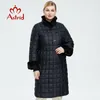 Astrid Winter Women's coat women long warm parka Plaid Jacket with Rabbit fur hood large sizes female clothing FR-2040 210913