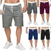 Sommar shorts män som kör jogger fitness andningsbar mens gym sport träning kort byxor manlig solid grå svart blå 210629