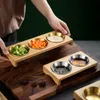 Spoons Creative 304 Stainless Steel Seasoning Dish Korean Flavored Barbecue Pot Dipping Cold Divided Grid