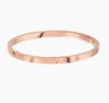 Bransoletka damska Titanium Steel Love Heart Silver Rose Gold śrubokręt Mężczyźni Para Mody Projektant Luksusowa Biżuteria 4 mm